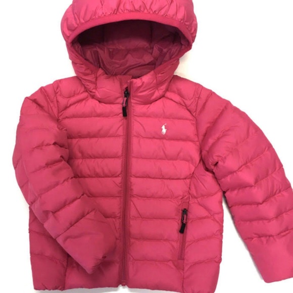 pink polo puffer jacket